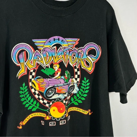 The Radiators Vintage 1995 17th Anniversary Black Short Sleeve Single Stitch Tee